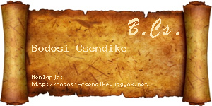 Bodosi Csendike névjegykártya